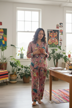 Pijama floral cuerpo completo