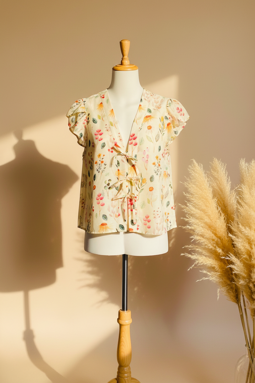 Blusa Andrea - maniquí editorial profesional frontal