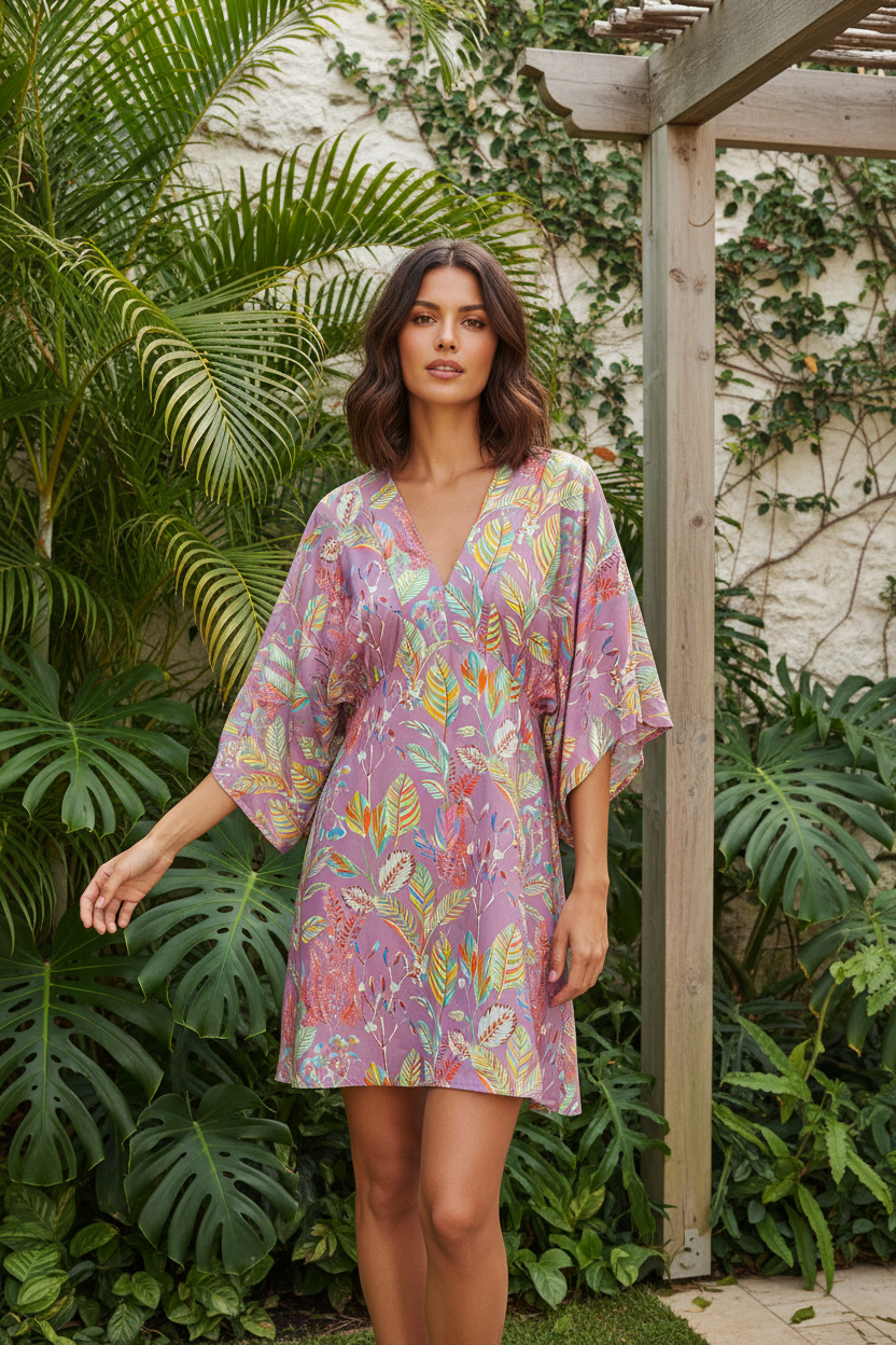 Kimono Lila - Modelo Entorno Natural