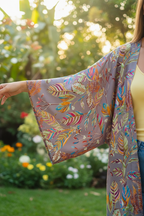 Kimono plumas - detalle manga