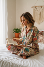 Pijama birds of paradise - detalle cama