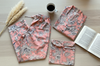 Pijama coral botanical - flat lay