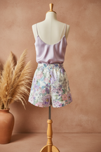 Shorts Floral Lavanda - Vista Trasera Corregida