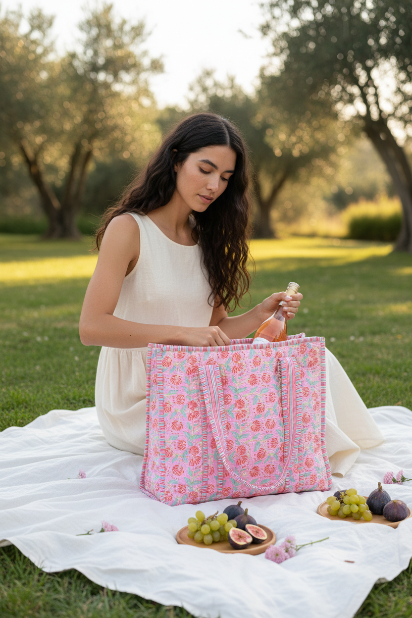 Tote Protea Rosa Picnic